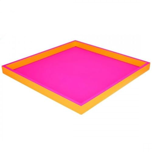 Gift Company [SA2025/08 Neo, Tablett, quadratisch (32x2,5x32cm), 2 farbig, neon pink/neon orange