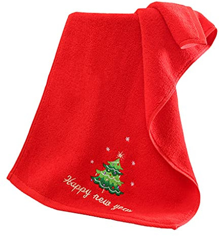 Yzdysg Weihnachtshandtuch, Waschlappen, 35,6 x 76,2 cm, Baumwolle, für Badezimmer, Duschtuch, Weihnachtsmann, Reisen