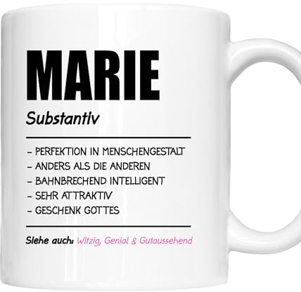 Marie Tasse | Mädchen Frau Namen Vorname Kosename Rufname Kaffeebecher | Definition Marie Geschenk