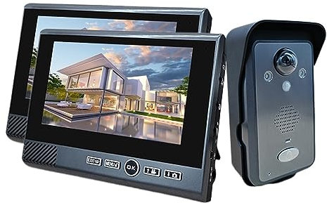 7-Zoll-Video-Gegensprechanlage für Privathäuser, kabellose Gegensprechanlage, Türklingel, Video-Gegensprechanlage für die Wohnung, einfache Installation (Größe: 818-2D-3S) (8181D2S)