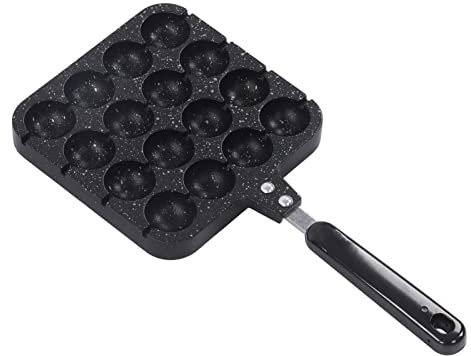 Takoyaki Pan, 16 Loch Oktopus Ball Backwanne Fokus auf die Herstellung von Löchern Fleischbällchen.