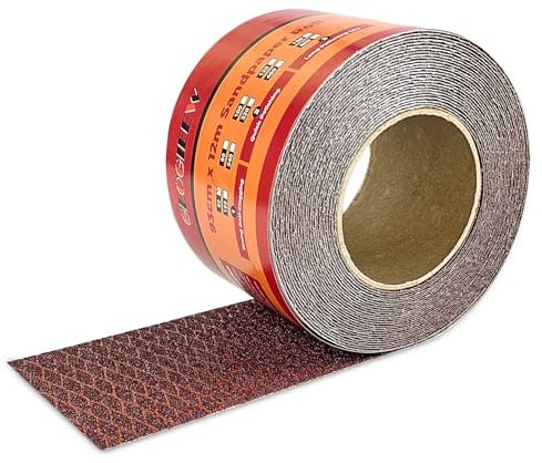 GEOGIEEW Schleifpapier Rolle Set, Diamant Form Sandpapier, 93 mm x 10 m | Grit 320 | Schleifblöcke für Holzbearbeitung, Metall, Kunststoff, Automotive