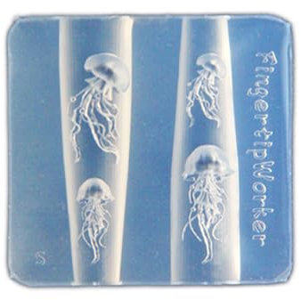 Nails Art Silikon-Stempelform für Party und Salon, Quallenform, Maniküre, geprägte Nägel, Schablonen für Frauen