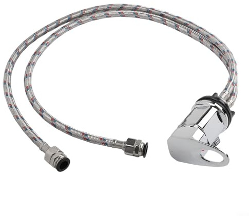 YJDOORPLAY Robinet mitigeur de douche à levier unique en laiton chromé Largeur 800 mm Hauteur 115 mm Queues en acier inoxydable pour camping-car, caravane