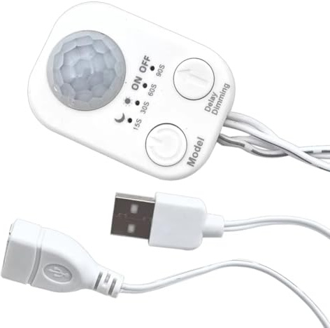 ximie DC 5V-24V USB Powered Body Infrared PIR Motion Sensor Detector Switch Human Detection for LED Light Strips 2045-USB-W