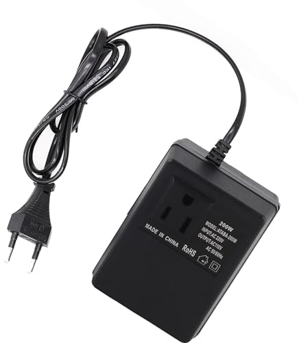 POENVFPO Adaptador de Corriente Portátil, Convertidor de Voltaje de 220V a 110V, Apto para Viajes, Negro