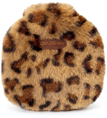 Small Hot Water Bottle, Mini Hot Water Bottle with Cover, Leopard Print Water Bottle for Travel, Compact 350ml Capacity, Ideal for Pain Relief and Warmth