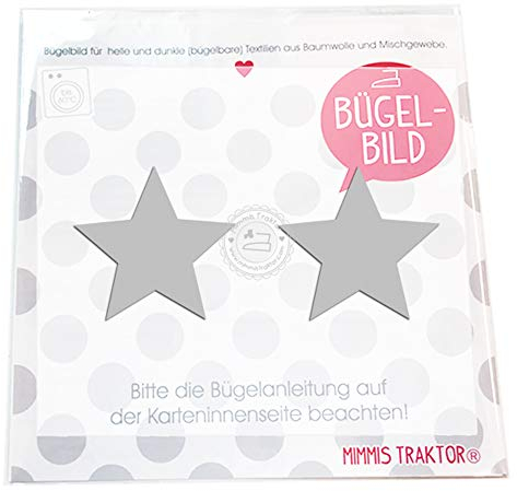 Bügelbild 2 Stk. Reflektor Sterne 5 cm SILBER Aufbügler Applikationen Bügelsticker für Stoffe Textilien Kinder zum Aufbügeln Flicken