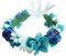Brikuinr Boho Flower Crown Floral Headband Garland Hair Wreath Hair Garland Flower Halo Floral Headpiece with Ribbon Wedding Party Festival Green