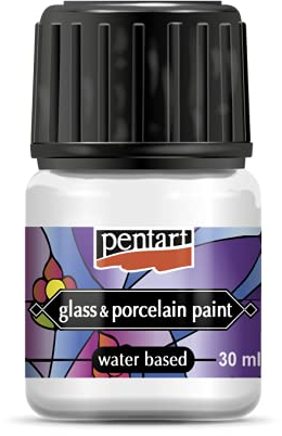 Zita`s Creative Glas- und Porzellanfarbe 30ml - weiß (deckend). Glass- and porcelain paint, Glasmalerei