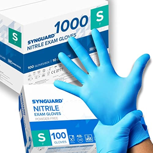 1000 guanti in Nitrile senza polvere, senza lattice, ipoallergenici, certificati CE conforme alla norma EN455 guanti per alimenti guanti medici monouso (Taglia S)