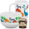 GRAZDesign Kindergeschirr Set Dinosaurier Frühstücksset Kinder personalisiert mit Namen – Müslischale mit Tasse aus Keramik - 3-teiliges Geschirrset - Geschenkset