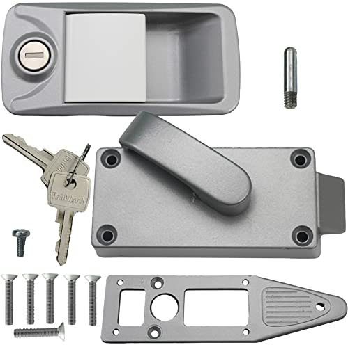 US TriMark MC 400 Serrure de porte, en métal, pour caravane, camping-car, bateau, argent