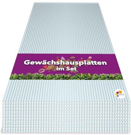Löffert Gewächshausplatten | 4mm, 6mm, 8mm, 10mm | 5er & 10er Set | Transparent | PVC | 121,0 x 60,5cm, 150 x 60,5cm, 140 x 70cm, 150 x 70cm (4mm - 5 Stück, 150 x 70 cm)