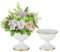 Sziqiqi Vase Mariage Blanc: 9.5 cm Haut Vase Urne Centre de Table Lot of 2 - Metal Pots pour Fleur Arrangement pour Fete Anniversaire Bapteme Reception