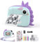 HiMont Kids Camera Instant Print, Digital Camera for Kids with No Ink Print Paper & 32G TF Card, Selfie Video Camera with Color Pens for DIY, Fun Gift for Girls Boys 3-14 Years Old (Green)