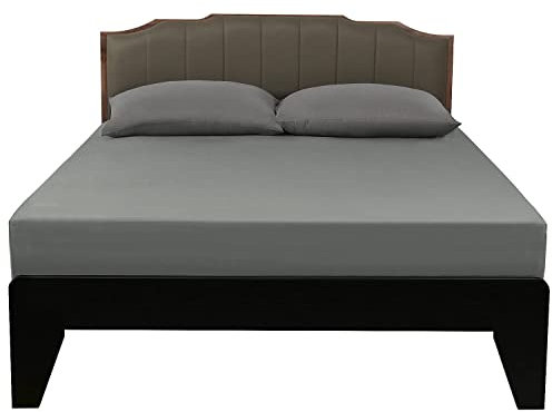 Lirex Spannbettlaken, 150 x 200 cm, 100% Baumwolle 300 Fadenzahl Weiches Atmungsaktives Spannbettlaken, Dunkelgrau