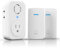 AIDA Wireless Doorbell, Self-powered Doorbell with Extra Socket, No Battery Required Push Button, Cordless Door Bell Ringer, 5 Volume Levels with 32 Doorbell Chimes (White, 2 Button & 1 Receiver)