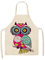 JMUNG Kochschürze Rosa Grüne Eule Schürze Mann Baumwolle und Leinen Kittelschürze Damen Einstellbar Küchenschürze Kinder Herren Wasserdicht Grill Antifouling Kinderschürze Mädchen 55x68cm