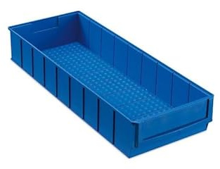 Blaue Industriebox 500 B | HxBxT 8,1x18,3x50cm | 6 Liter| Sichtlagerkasten, Sortimentskasten, Sortimentsbox, Kleinteilebox
