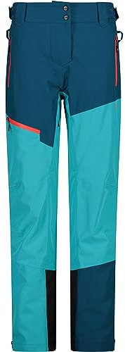 CMP W Pant Vi Colorblock-Blau - Hochwertige wasserdichte Damen Skihose, Größe 38 - Farbe Deep Lake