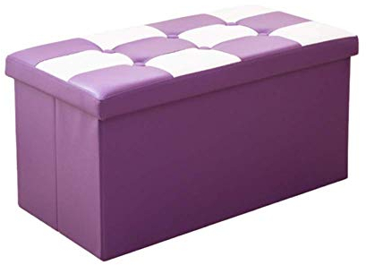 RALIRA Ottomane-Pouf-Sitz mit gesteppter Oberseite, Fußhocker-Pouf-Fußstütze aus Kunstleder, Faltbare Aufbewahrungsspielzeugkiste für Wohnzimmer, Schlafzimmer, Ankleidezimmer, B