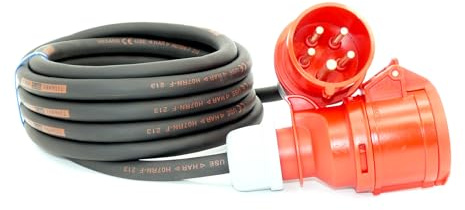 CEE Starkstromkabel (1,5m-50m) 16A Verlängerungskabel Titanex H07RN-F 5x2,5mm² mit PCE Shark Stecker und Kupplung, Business-Line von Event-Kabel (20 Meter)
