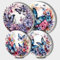 Blue Butterfly Picture Round Hob Covers Purple Flowers 4-Piece Stove Plate Cooker Hob Covers for Cookers Top Burner Gas Range Oven Protector Kitchen Accessories Cooktop Decorative Decor
