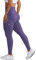 Nuofengkudu Leggins Sportivi Donna Vita Alta con Tasche Push up Palestra Elasticizzati Pantacollant Compressione Leggeri Morbidi Pantaloni Pilates Pantalone Fitness Running Danza Y-Viola Blu M