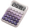 Okiyakusama Calcolatrice con interruttore meccanico Tasti rotondi retrò portatili portatili 16x11,5 cm Schermo inclinabile a 15° per ufficio quotidiano e di base, Viola sfumato