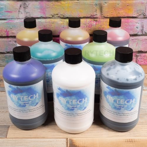 Rytech Drawing Ink 500ml Bottle, 8 Colours to Choose from, Artist Calligraphy Writing Craft Art Design (White)