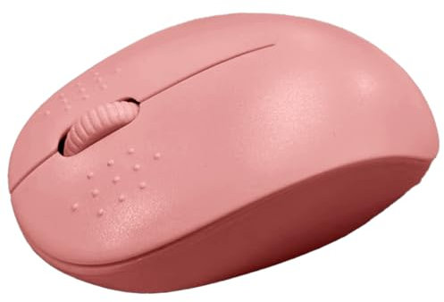 bestyks Wireless Mouse, 2.4GHz Silent Bluetooth Computer Mouse Ergonomic Design Cordless Mouse USB Portable Lightweight Wireless Mouse for Laptop, PC and Tablet, Multiple Colour-Black (Pink)