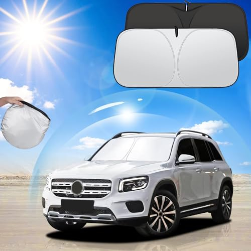 Sonnenschutz Frontscheibe,Auto Faltbarer Sonnenschutz für Windschutzscheibe,Universal Innen Sonnenschirm,Blocks UV Rays Sun Visor Protector,Sunshade,Universal Sonnenschirm für Auto,SUV,LKW -140x70 cm