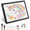 KEIWRLIGHT A4-Lichttafel für Tracing-Pad – eingesteckte Power-Lichtbox, verstellbare Helligkeit, stufenloser Leuchttisch, A4-Lichtkasten für Diamantmalerei, Skizzieren, Tattoo-Zubehör für Kunst