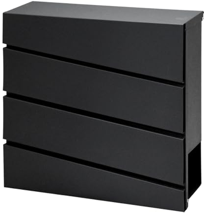 SCHARTEC® Design Briefkasten anthrazit mit Zeitungsfach modern & groß Wandbriefkasten Postkasten
