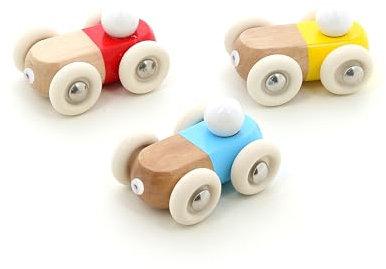 Vilac - Voiture en Bois Moit-moit Bleu - Petit modèle - Jouet Durable et intergénérationnel - fabriqué en France - idéal pour l'éveil des Enfants dès 2 Ans - Design Unique et coloré