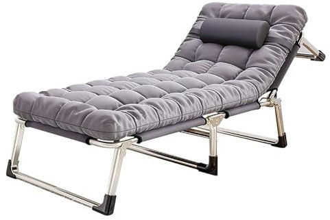 Tumbona para interiores y exteriores, con colchón de doble capa, ultra cómodo, portátil, para playa, piscina, patio, tamaño mediano