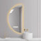 Pealihuy Espejo de baño LED Irregular de 40 x 80 cm, Espejo de Lavabo semicircular retroiluminado, Espejo de tocador semicircular Grande antivaho, 3 Colores Regulables, luz Blanca cálida/Neutra/fría