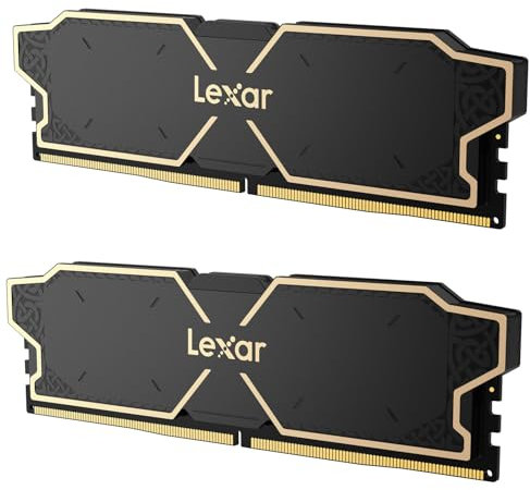 Lexar Thor OC DDR5 RAM 16GB Kit (2x8GB) 6000MHz, DRAM 288-Pin UDIMM Desktop-Speicher, Hochleistungs-Gaming-Computerspeicher unterstützt Intel XMP 3.0/AMD Expo, On-die ECC, 1,25V (LD5U08G60C38LG-RGD)