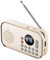 Sctecoau Radio FM Portátil Recargable Pequeño Altavoz Bluetooth Inalámbrico Sonido Estéreo Envolvente USB Radios Vintage Color Crema