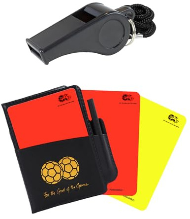 Soccer Referee Kit with Upgraded Loud Whistle, Red Yellow Cards Set