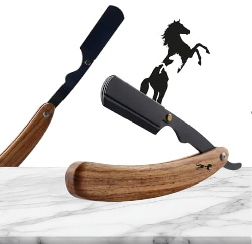 Rasoir Coupe-Choux Traditionnel – Ippos Beard® – Gravure Personnalisée Made in France – Rasage Classique Homme – Lame Droite – Manche Bois Naturel – Cadeau Éco-Responsable