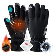 HIKENTURE Fahrradhandschuhe Herren Damen, Winterhandschuhe 3M Thinsulate | mit 3M Thinsulate Insulation, Warme Winddichte Wasserdichte Fahrrad Handschuhe Winter, Skihandschuhe mit Touchscreen