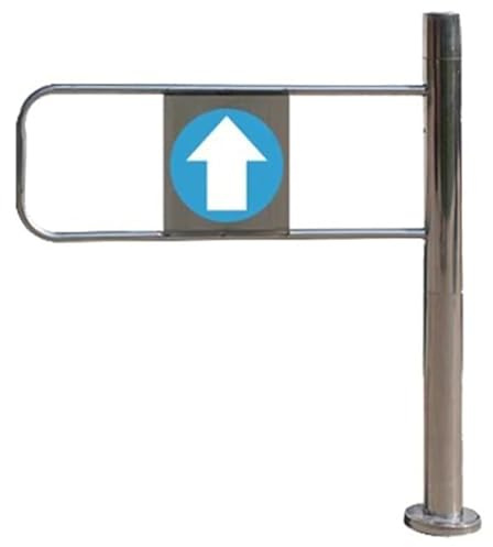 Puerta de seguridad de acero inoxidable para entrada de supermercado, puerta abatible de cierre de 1 vía para acceso peatonal, ideal para tiendas y bibliotecas, 90 x 97 cm (derecha)