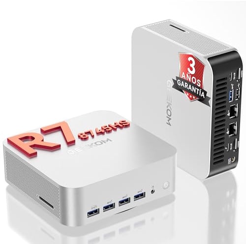 GEEKOM A8 Max Mini PC per Ufficio e Editing Video con AMD Ryzen 7 8745HS | |1TB SSD e 16GB DDR5(Espandibile) Mini Computer Dual LAN, Radeon 780M Desktop Business/USB4/8K