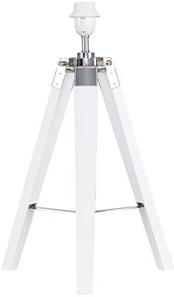 MiniSun | Modern White Wood and Silver Chrome Table Lamp Base | Table Lamps, Home Décor & Improvement Essential