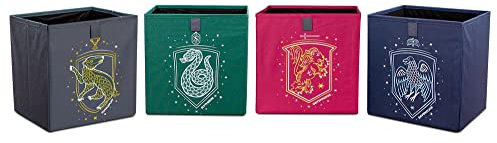 Harry Potter Hogwarts Houses - Organizadores de cubos de almacenamiento de 11 pulgadas | Juego de 4, rojo, tamaño único (RBF-16686-C)