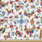 ABAKUHAUS Mexikaner Gewebe als Meterware, Natürliche Inspiration Kunst, Schön Gewebten Stoff für Polster und Wohnaccessoires, 1M (148x100cm), Weiß Mehrfarbig