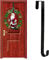 ENTHUR Wreath Hanger, Premium Over The Door 15 Inch Metal Wreath Hanger Wreath Holder Wreath Hook for Christmas Decoration Large (Black)