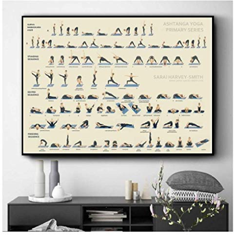 RUIYANMQ Leinwandbild Yoga Ashtanga Primary Series Poster Und Drucke Wandbild Für Wohnzimmer Wohnkultur Py101Zy 40X60Cm Rahmenlos